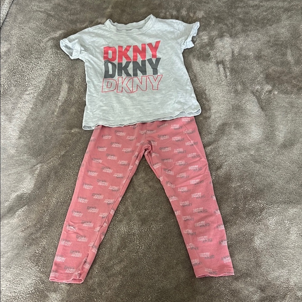 DKNY Gray and Pink Kids Outfit